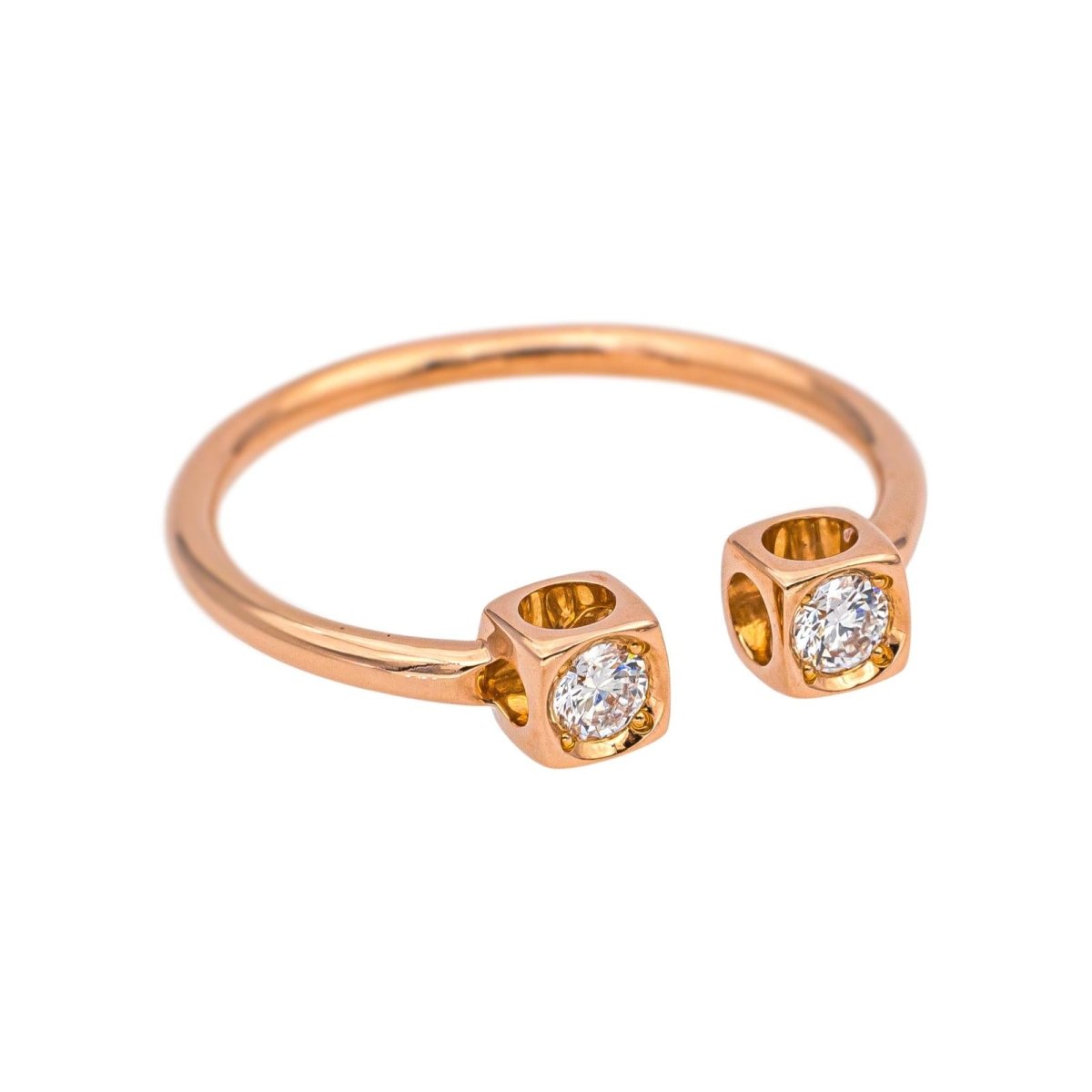 Dinh Van Bague Cube Or rose Diamant - Castafiore