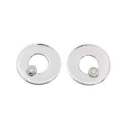 Dinh Van Boucles d'oreilles Puces Cible Or blanc Diamant - Castafiore