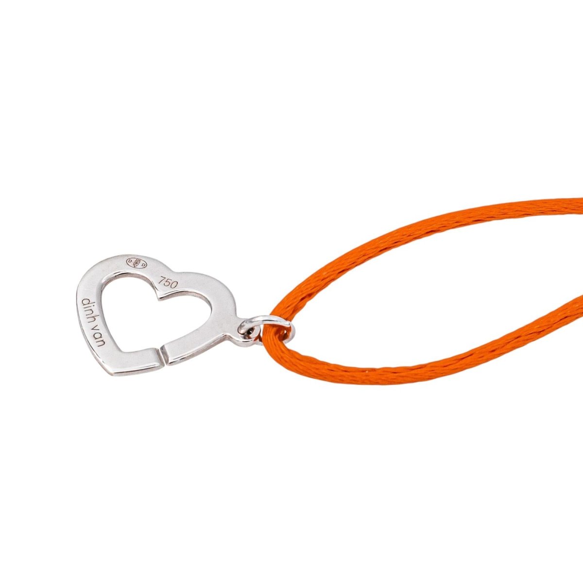 Dinh Van Bracelet Cordon Double Cœurs Or blanc - Castafiore