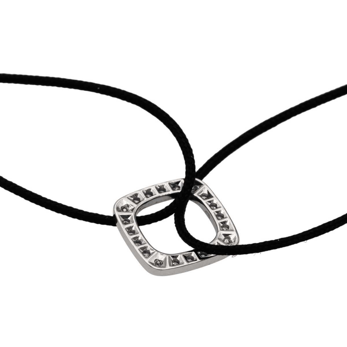 Dinh Van Bracelet Cordon Impression Or blanc Diamant - Castafiore