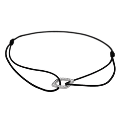 Dinh Van Bracelet Cordon Impression Or blanc Diamant - Castafiore