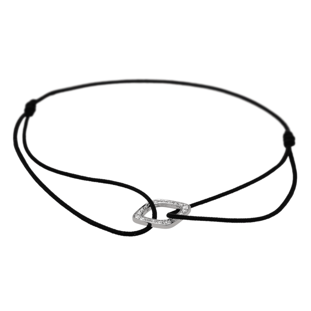 Dinh Van Bracelet Cordon Impression Or blanc Diamant - Castafiore