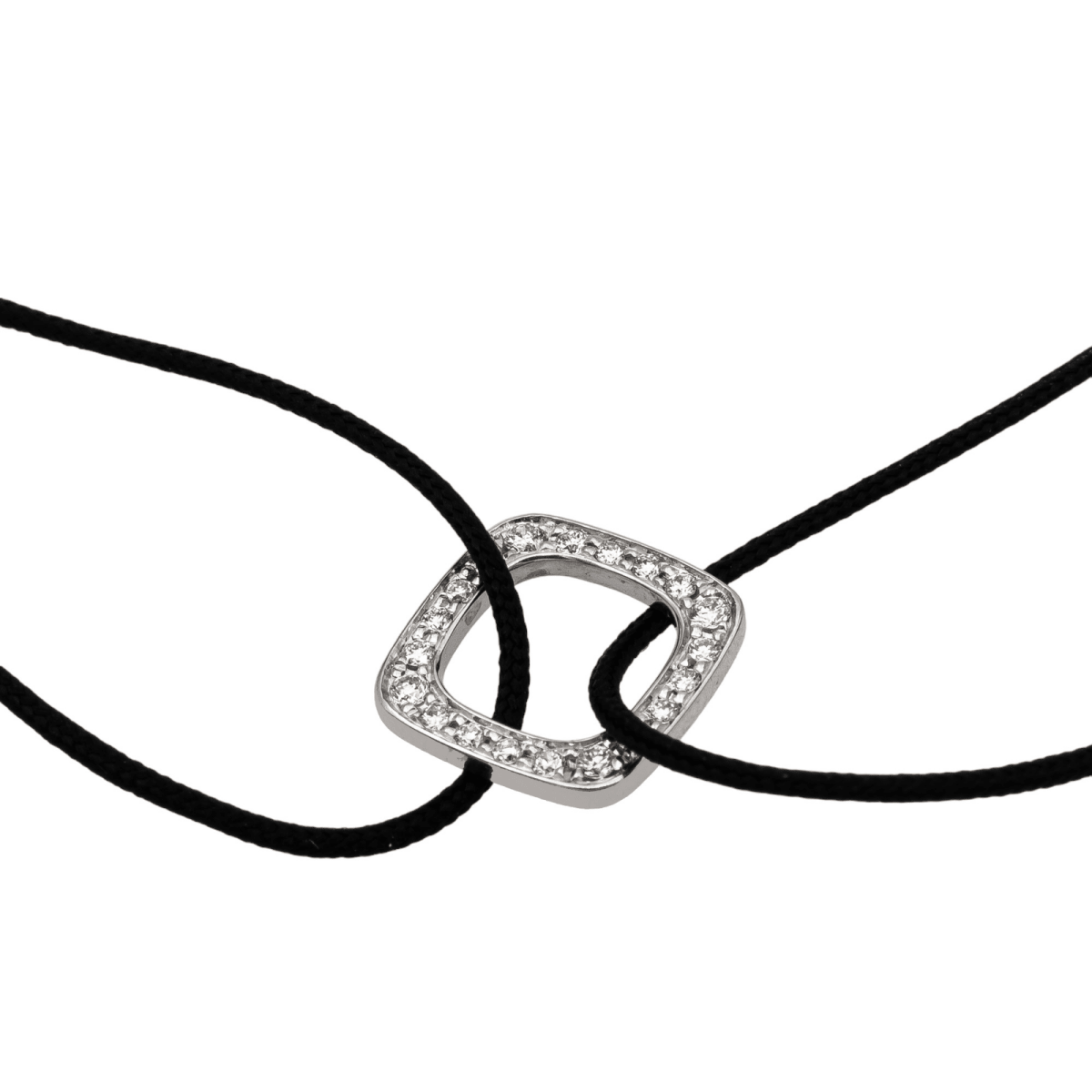 Dinh Van Bracelet Cordon Impression Or blanc Diamant - Castafiore