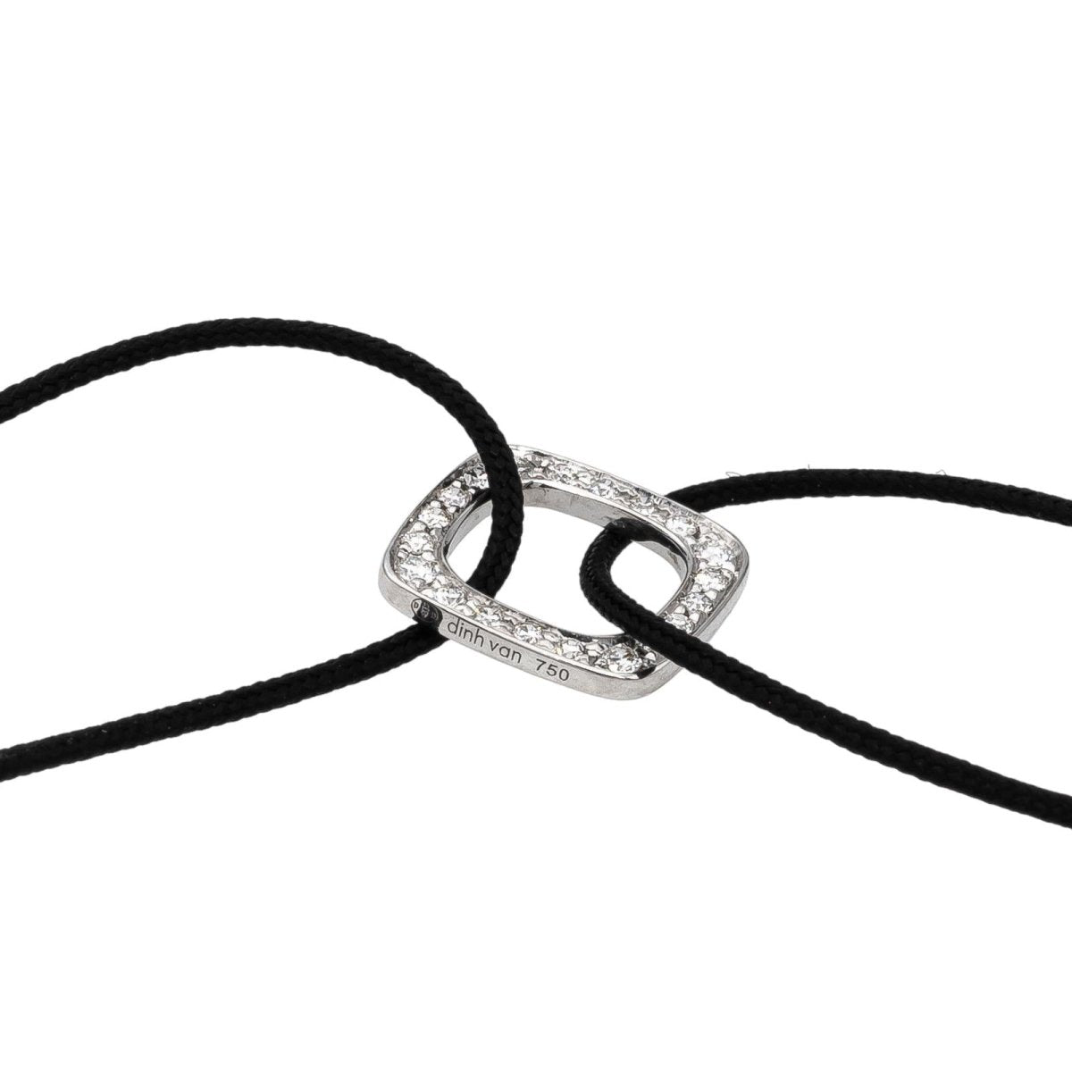 Dinh Van Bracelet Cordon Impression Or blanc Diamant - Castafiore