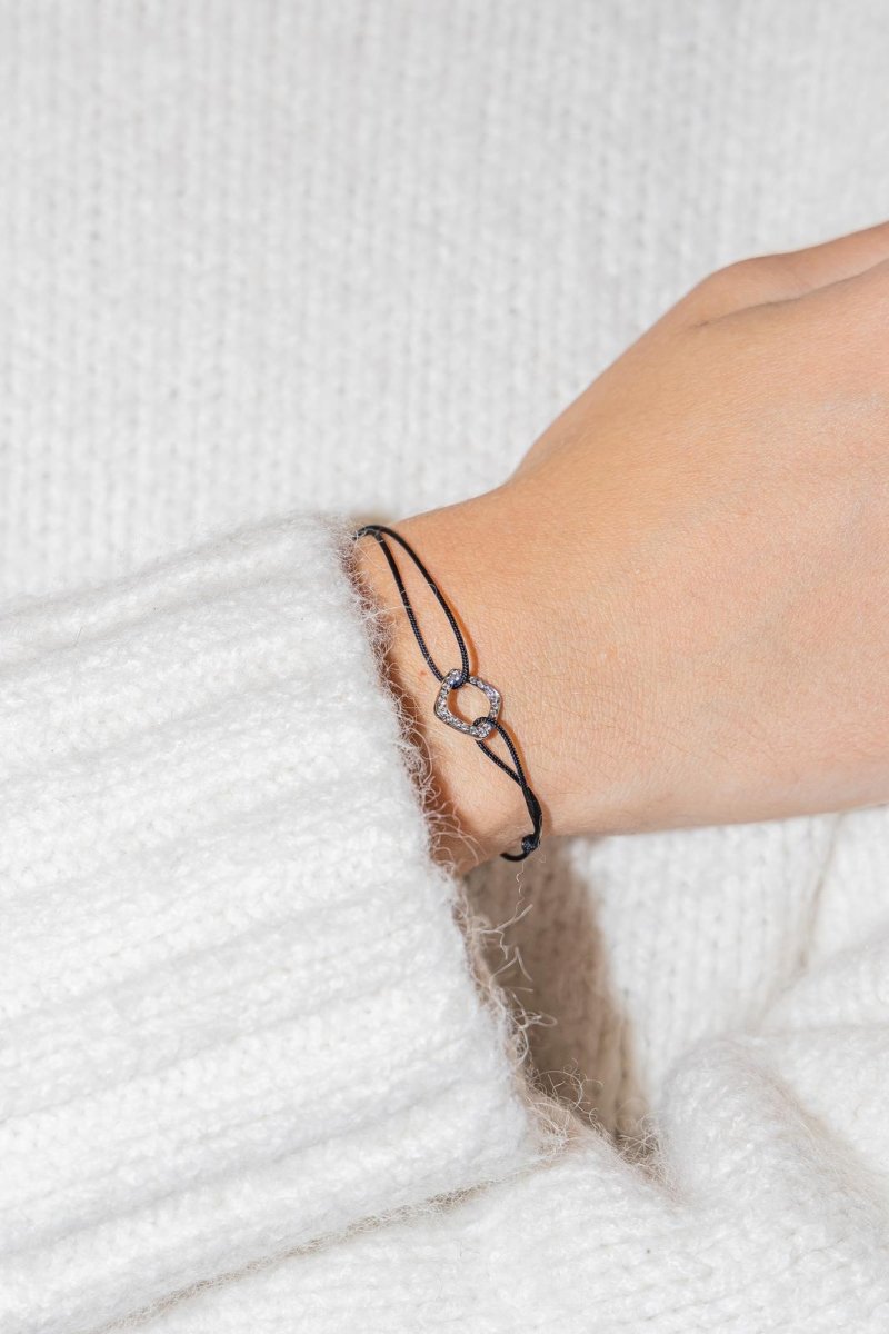 Dinh Van Bracelet Cordon Impression Or blanc Diamant - Castafiore