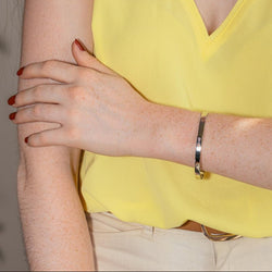 Dinh Van Bracelet Jonc Serrure Or blanc Diamant - Castafiore