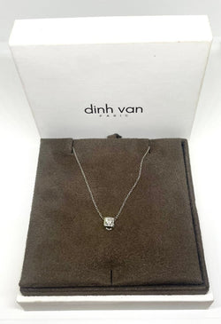 Dinh Van - Collier le cube or blanc taille moyen - Castafiore