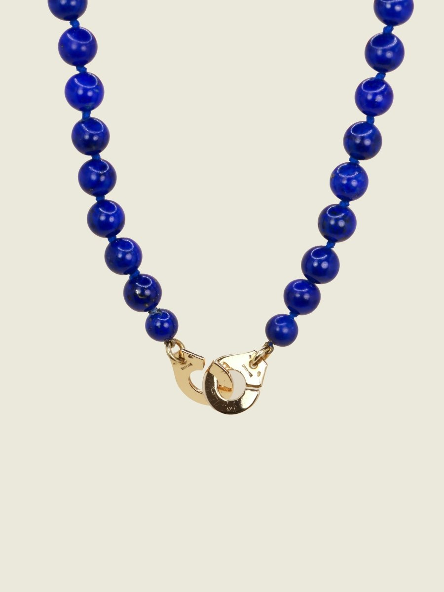 DINH VAN Collier menottes R15 or jaune lapis lazuli - Castafiore