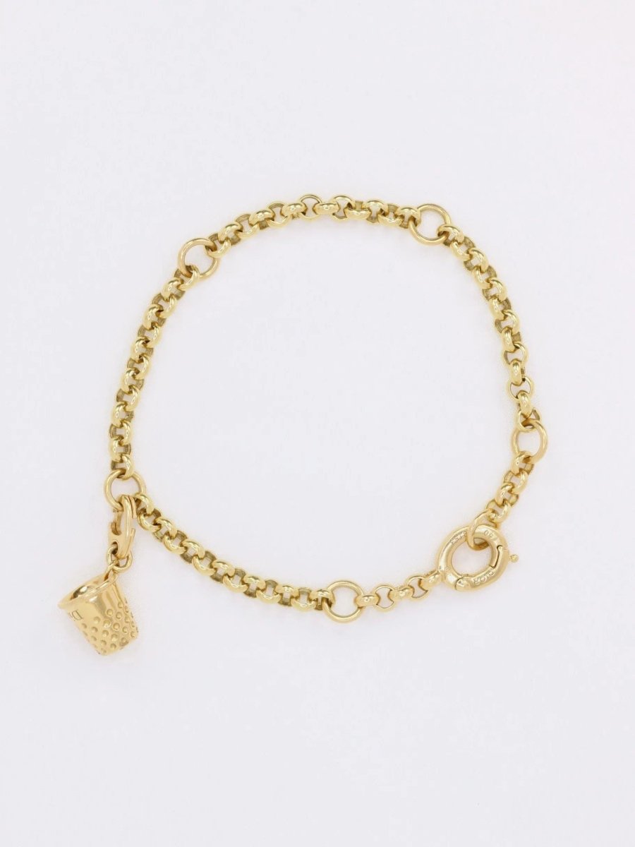 DIOR Bracelet chaine or jaune dé à coudre - Castafiore