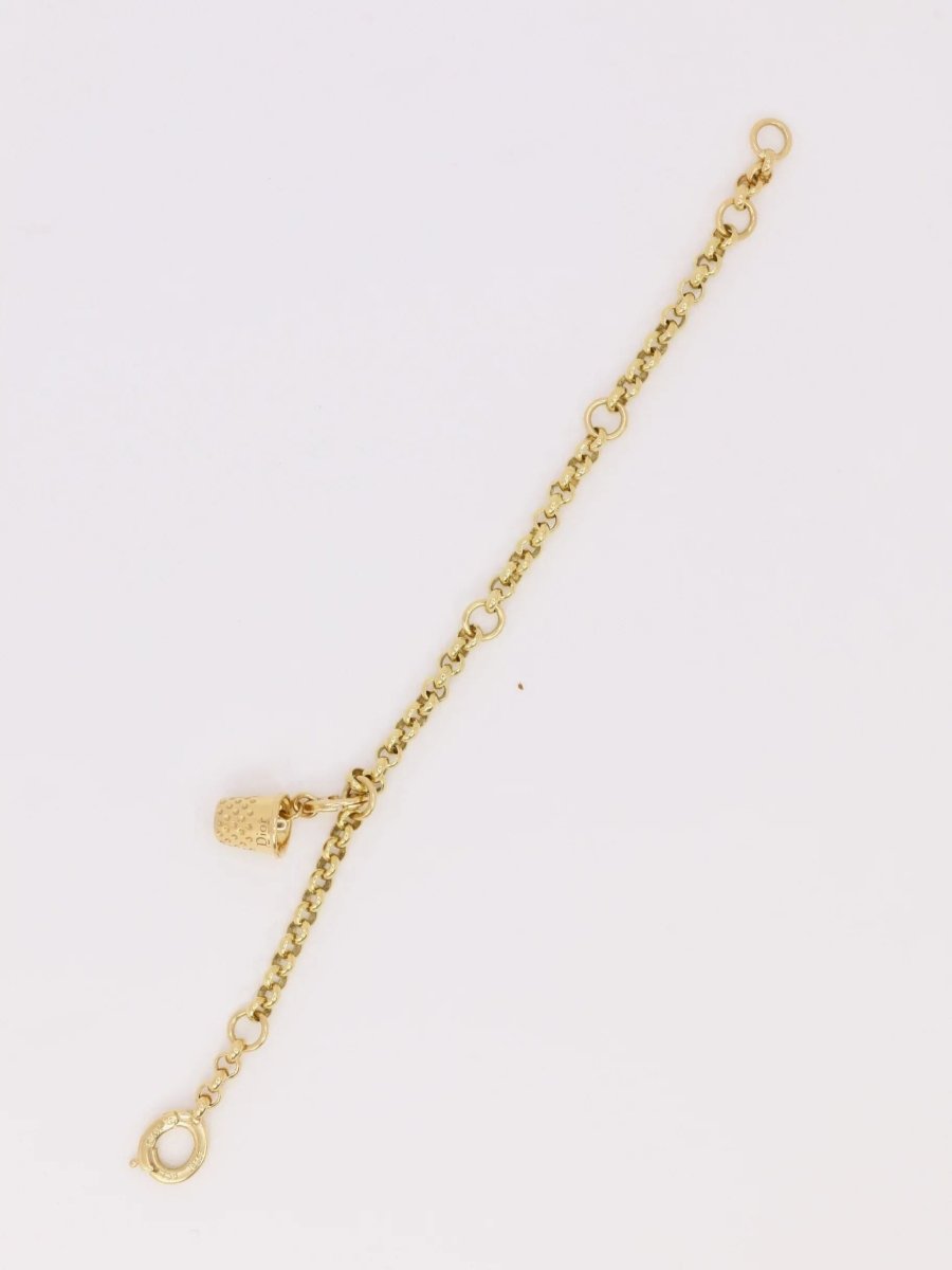 DIOR Bracelet chaine or jaune dé à coudre - Castafiore