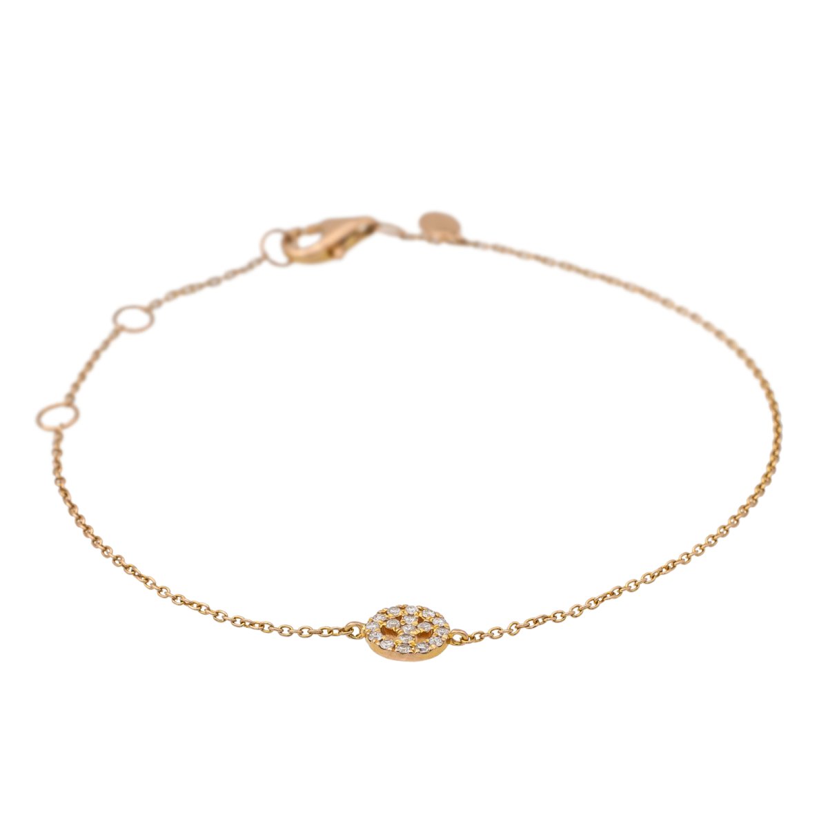 Djula Bracelet Peace & Love Or rose Diamant - Castafiore