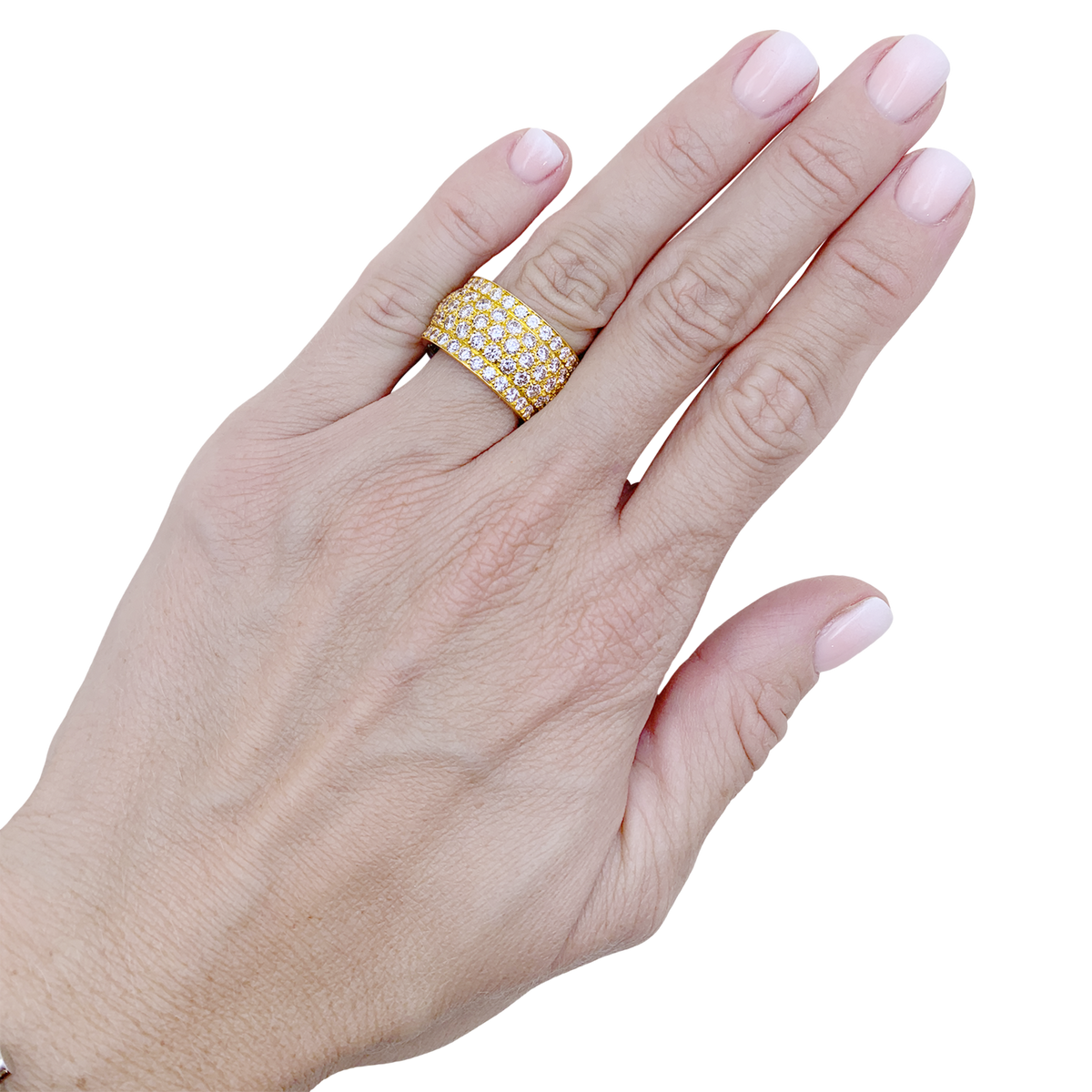 Bague bandeau Cartier, « Nigeria », or jaune et diamants.