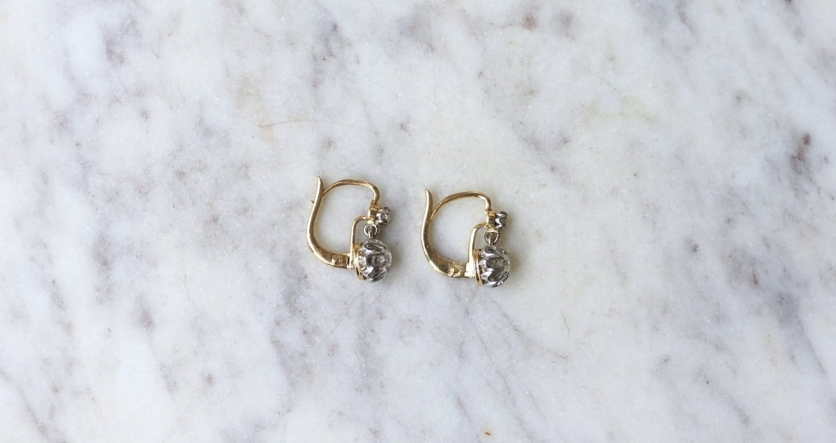 Dormeuses Anciennes Diamants 0,30 Ct - Castafiore