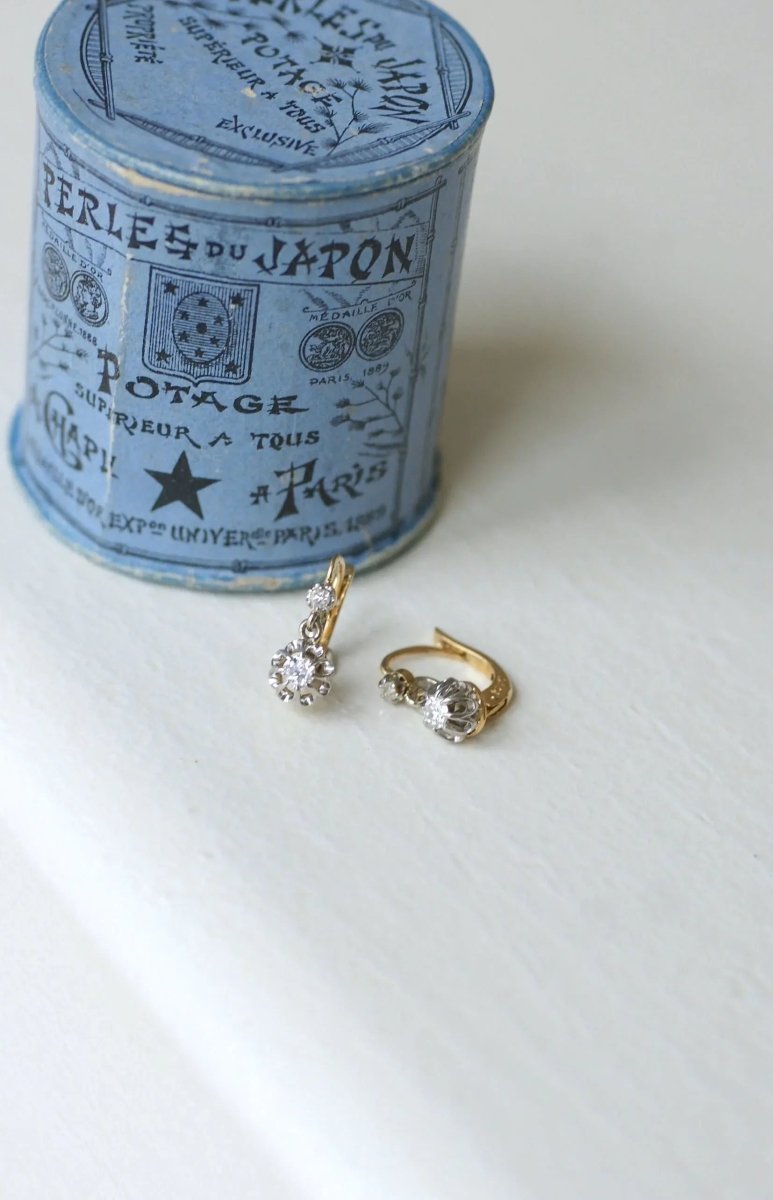 Dormeuses Anciennes Diamants 0,30 Ct - Castafiore