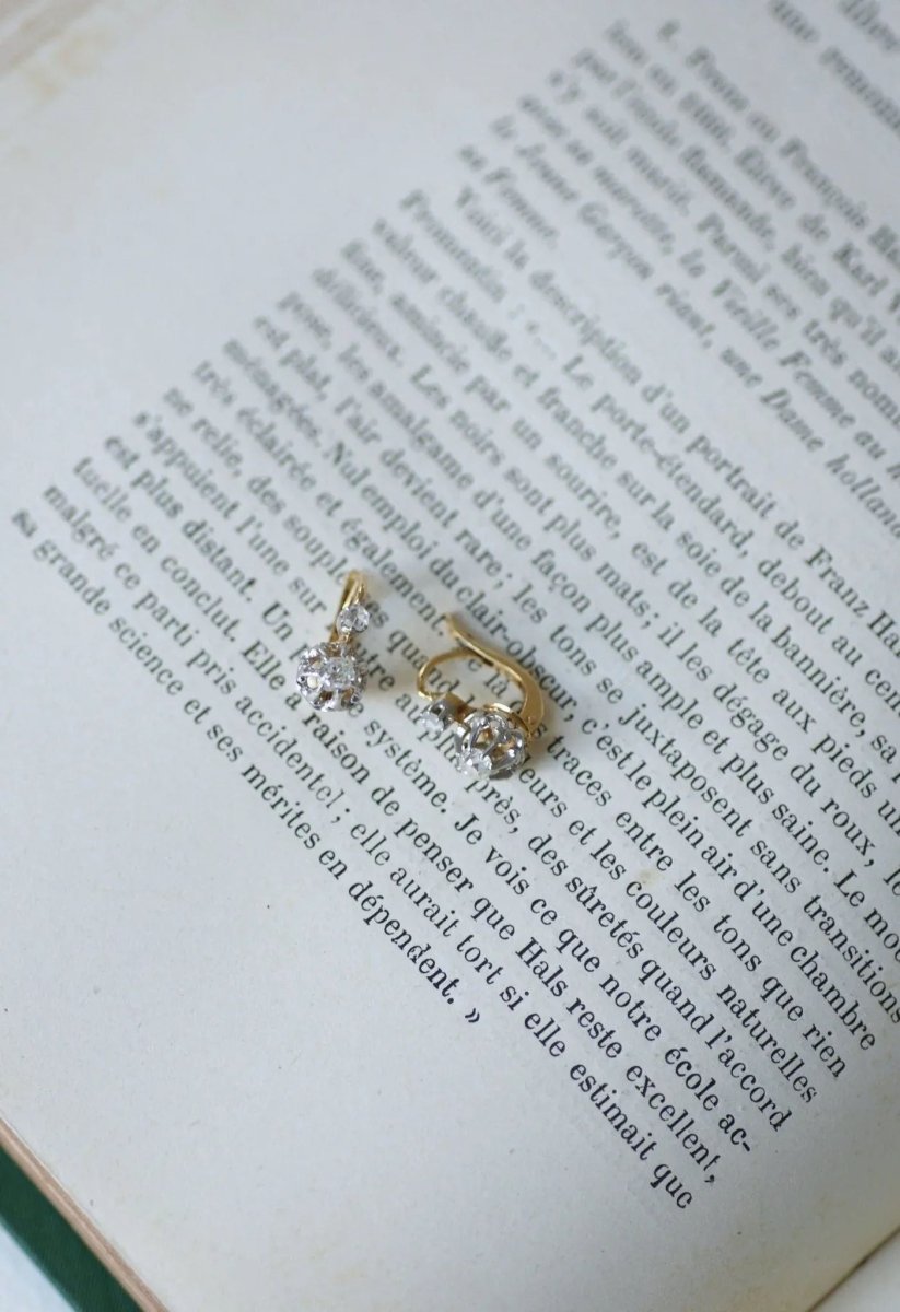 Dormeuses anciennes diamants 0.50 Ct - Castafiore