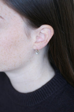 Dormeuses Anciennes Diamants Rose Couronnée sur Or Rose - Castafiore