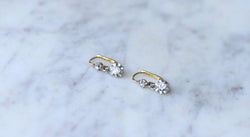 Dormeuses anciennes en or, platine, et diamants - Castafiore