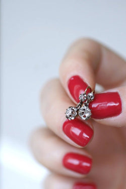 Dormeuses anciennes en or, platine, et diamants - Castafiore