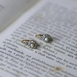 Dormeuses Anciennes Perles Fines Diamants - Castafiore