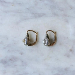 Dormeuses Anciennes Perles Fines Diamants - Castafiore