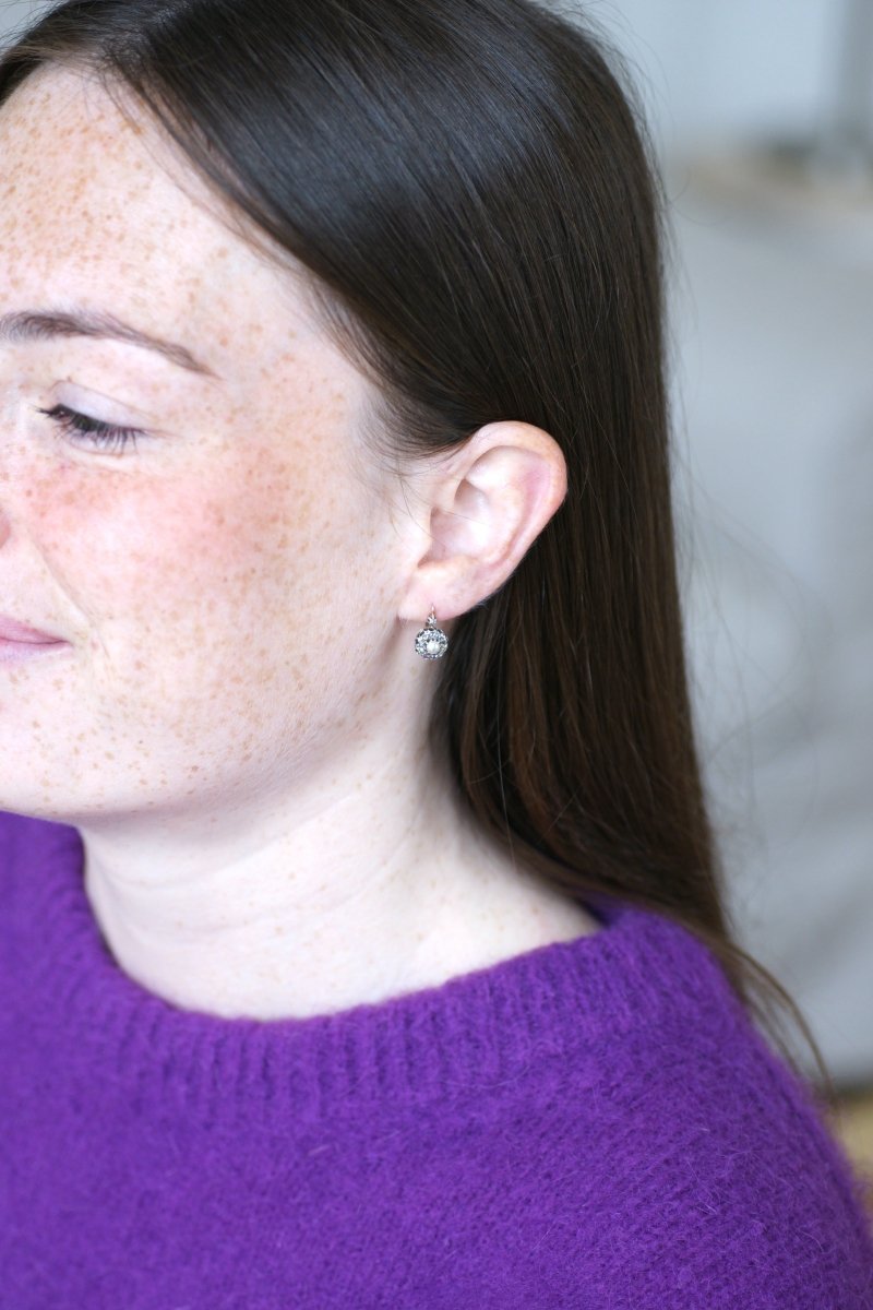 Dormeuses Anciennes Perles Fines et Diamants - Castafiore