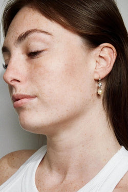 Dormeuses Art Deco or, perles, et diamants - Castafiore