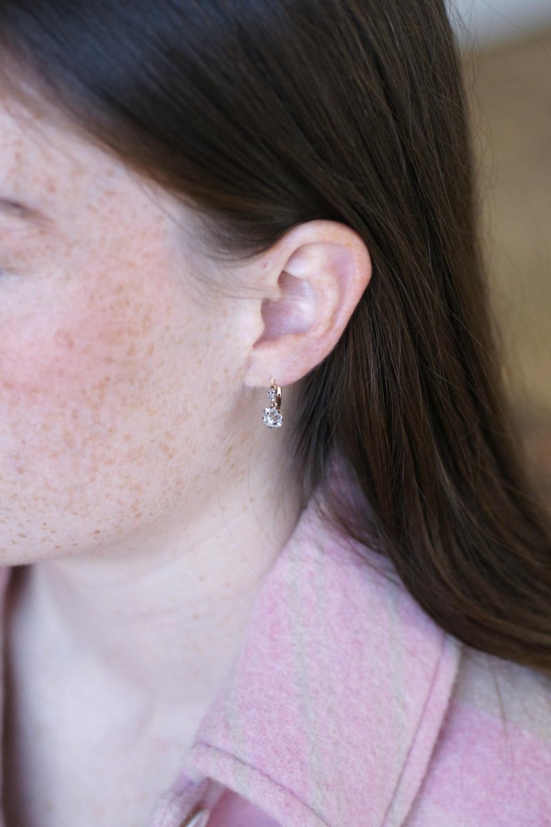 Dormeuses Diamants 0,30 Ct Or Jaune et Platine - Castafiore