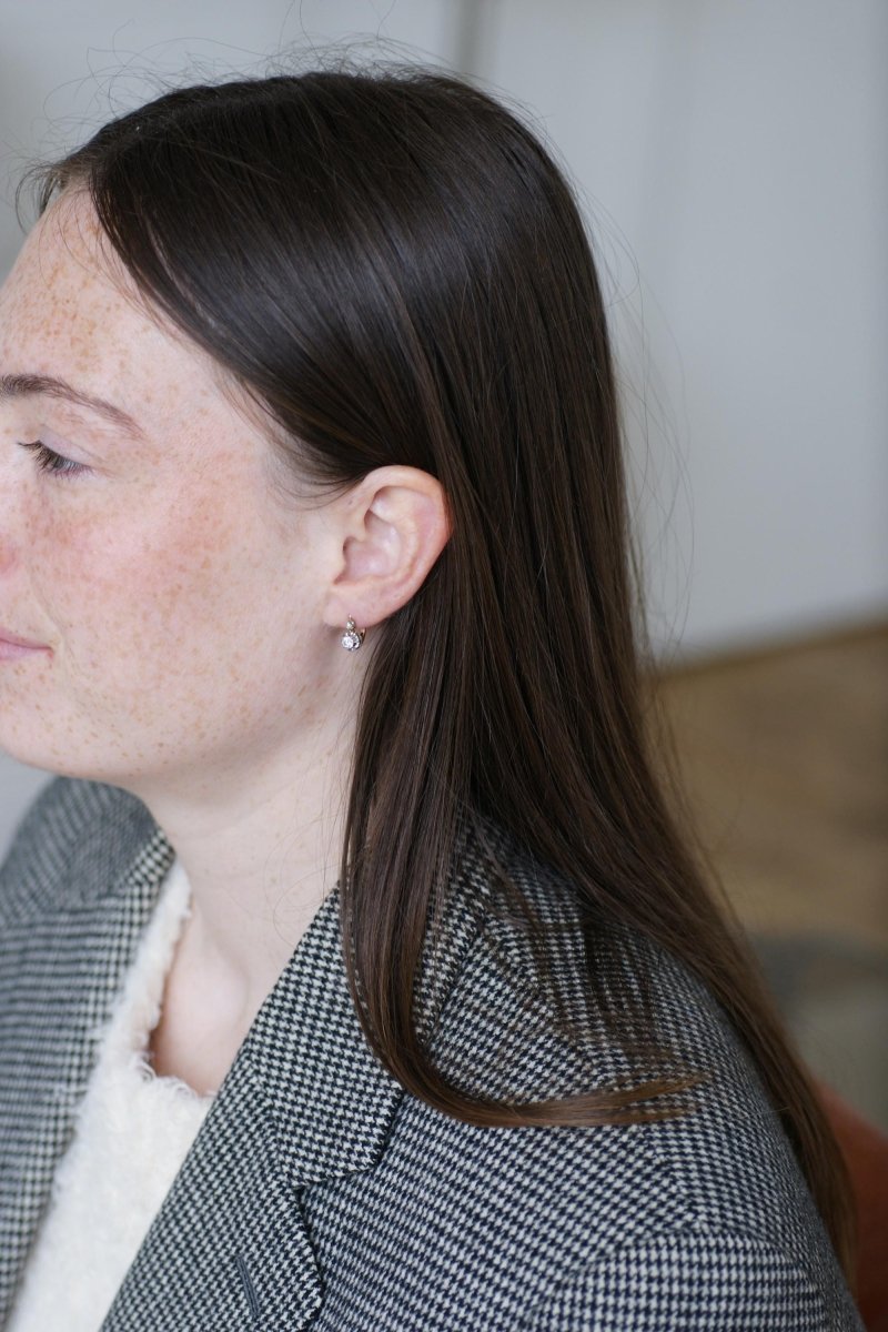 Dormeuses Diamants 0.60 Ct Or Rose et Platine - Castafiore