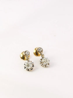 Dormeuses en or et diamants taille ancienne 1.5 ct - Castafiore