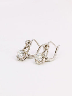 Dormeuses en or et diamants taille ancienne - Castafiore
