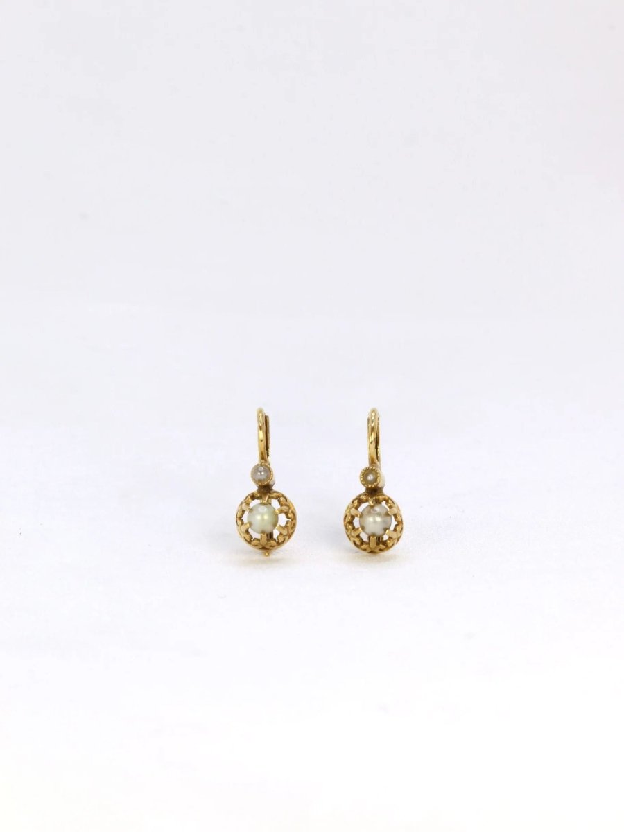 Dormeuses Napoléon III or perles - Castafiore