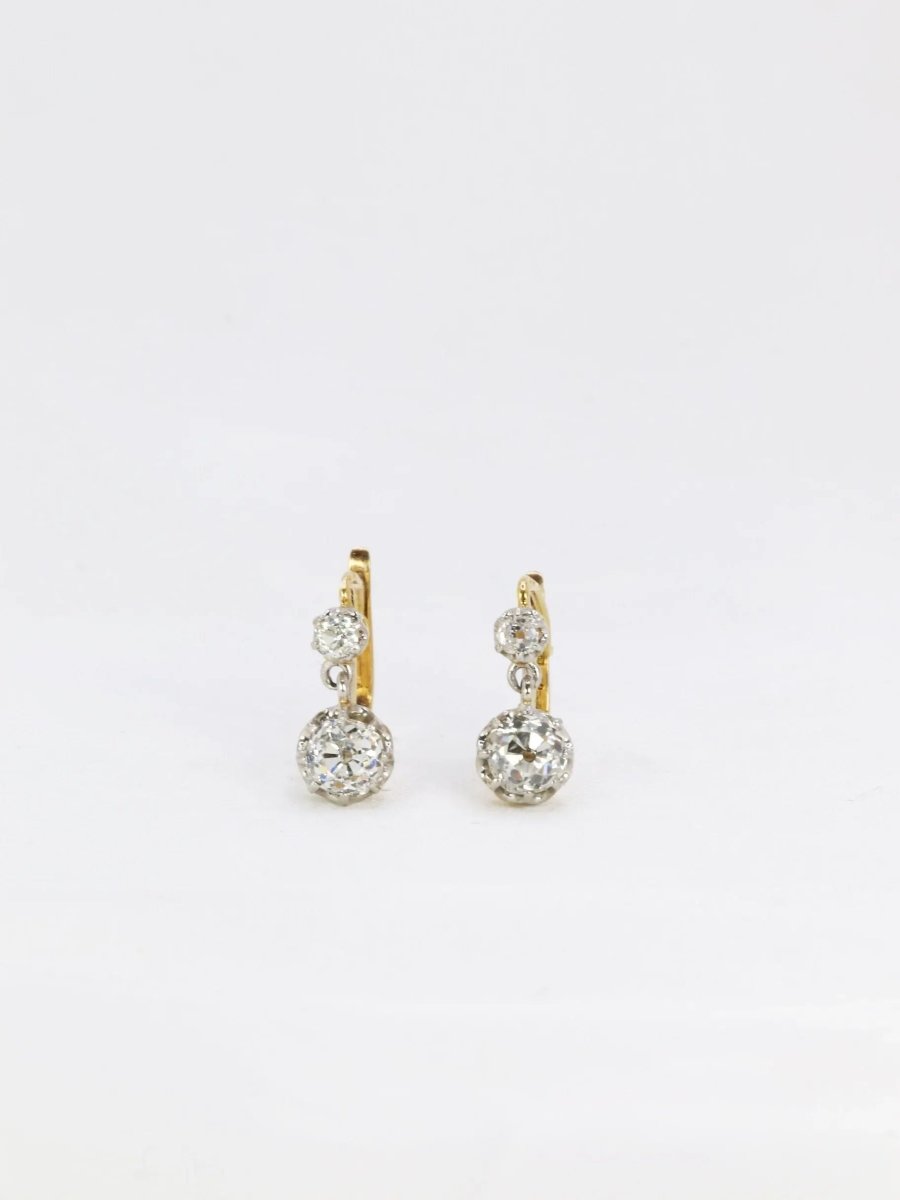 Dormeuses or diamants taille ancienne 2,4 ct - Castafiore