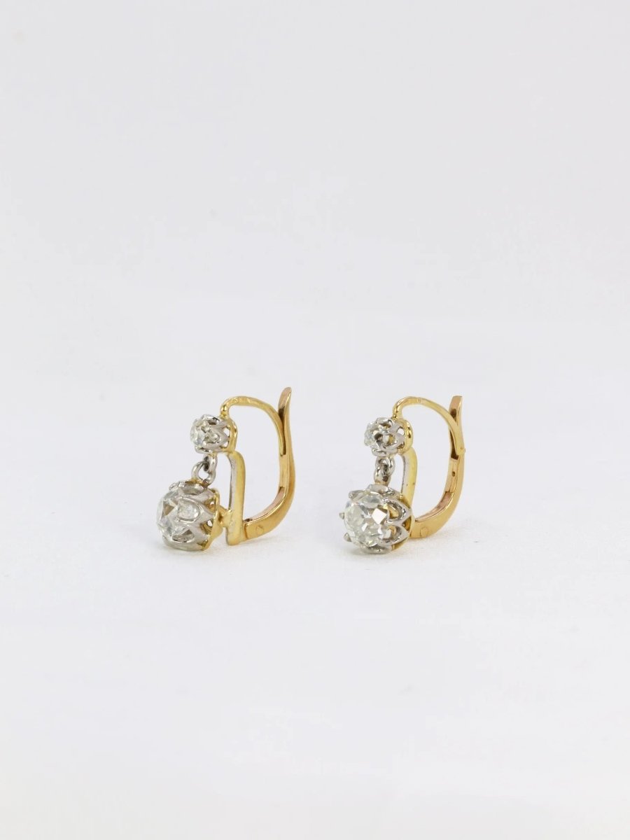 Dormeuses or diamants taille ancienne 2,4 ct - Castafiore