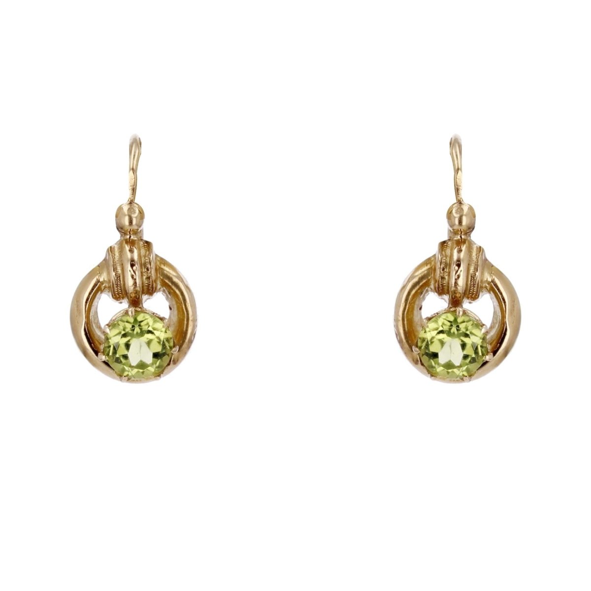 Dormeuses or jaune et péridots - Castafiore