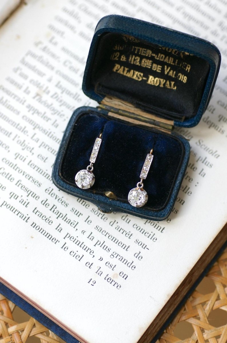 Dormeuses Pendantes Diamants Coussin 1,10 Cts - Castafiore