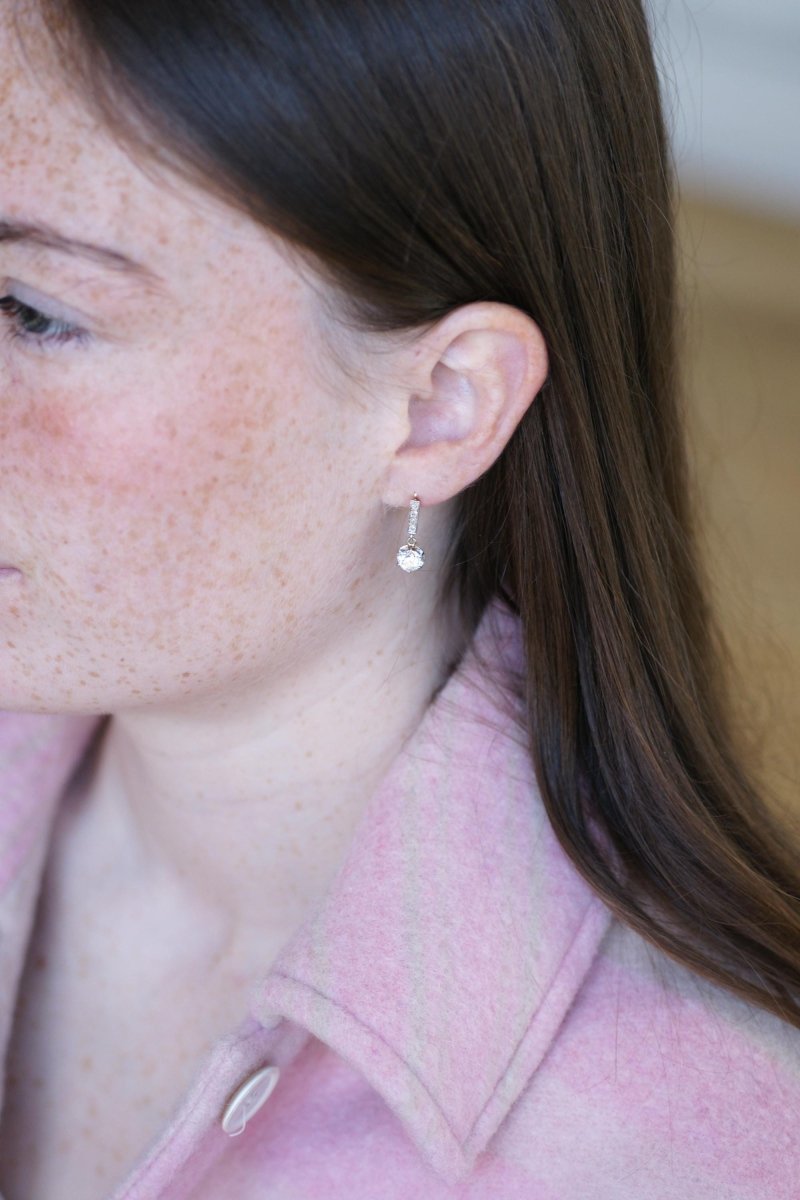 Dormeuses Pendantes Diamants Coussin 1,10 Cts - Castafiore