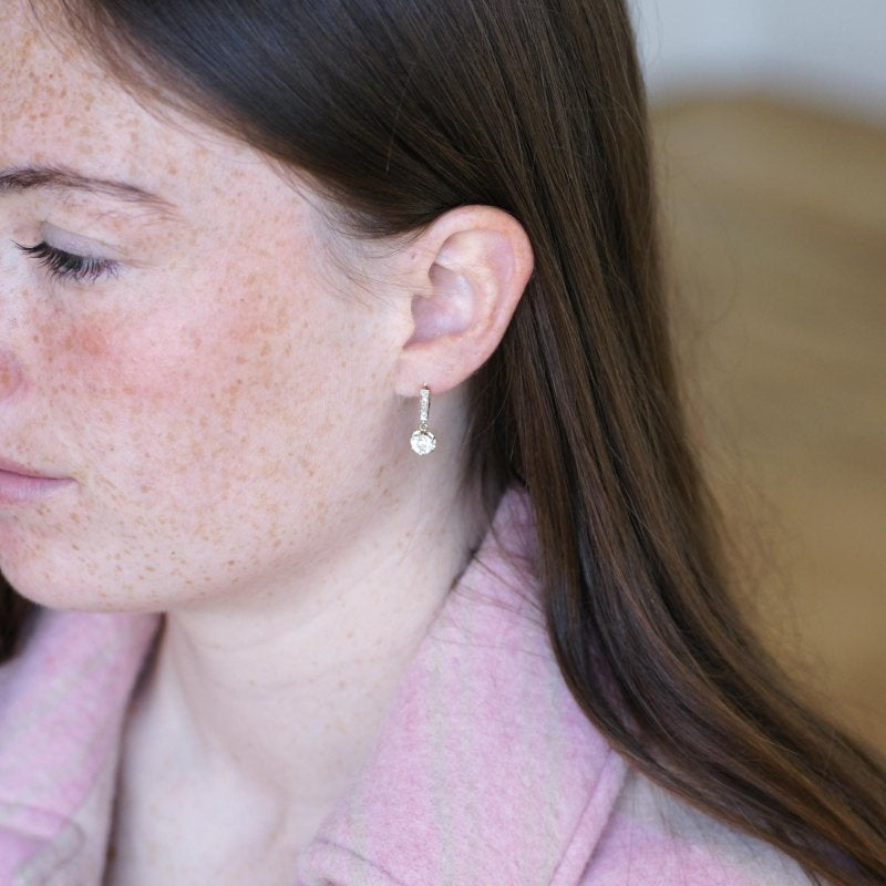 Dormeuses Pendantes Diamants Coussin 1,10 Cts - Castafiore