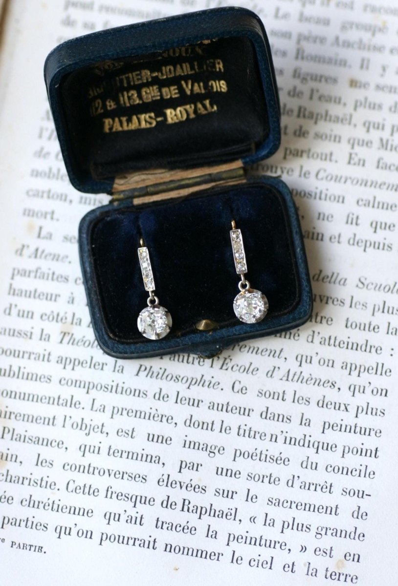 Dormeuses Pendantes Diamants Coussin 1,10 Cts - Castafiore