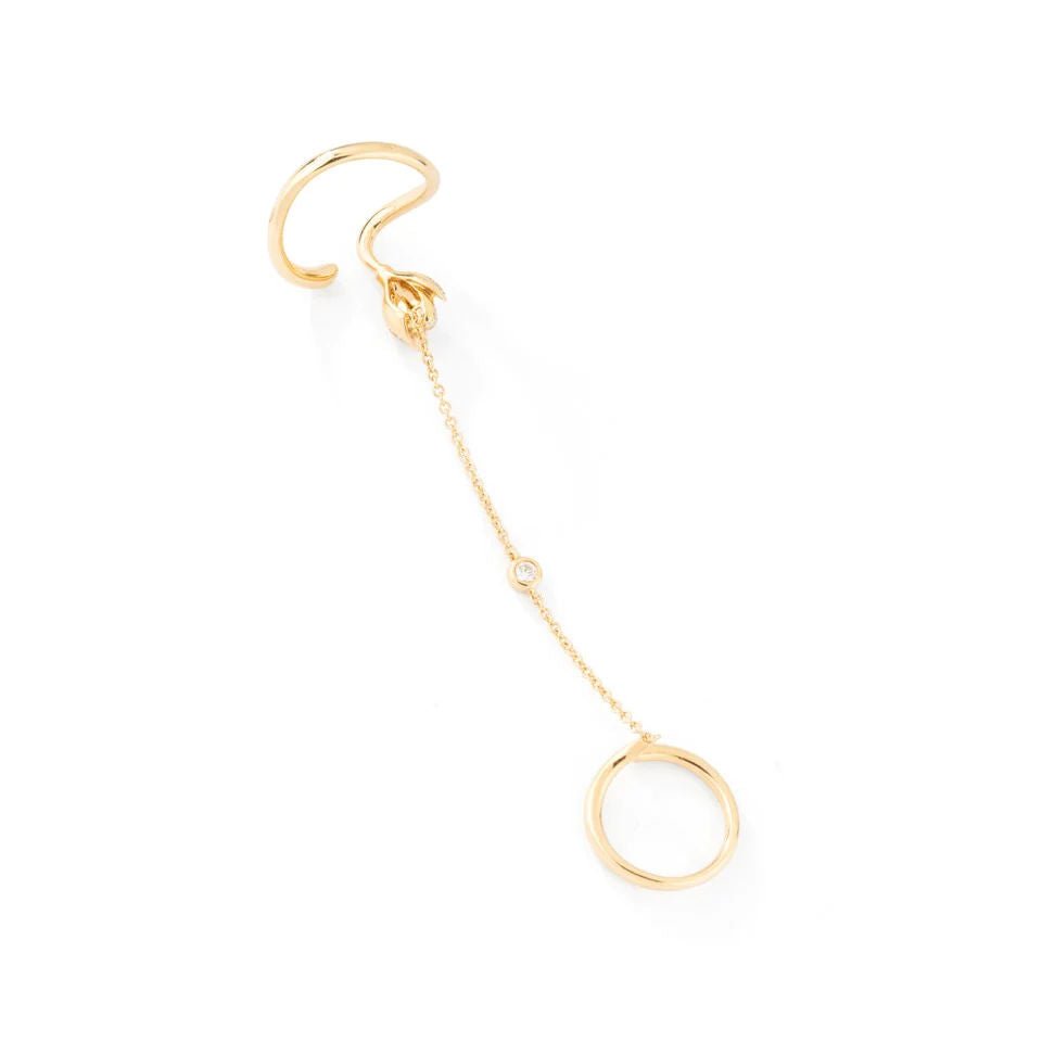 Double bague en or jaune et diamants signée TTF - Castafiore