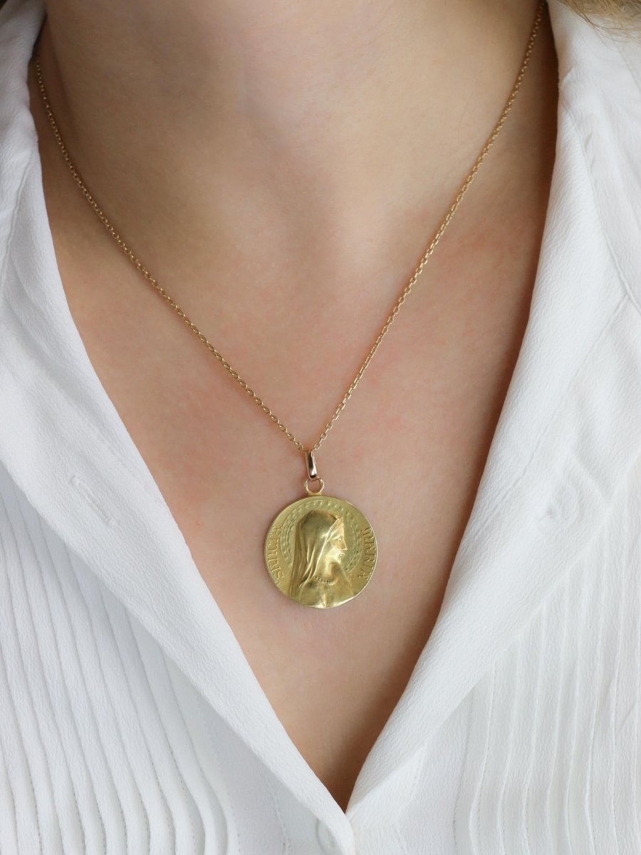 DROPSY Médaille Art Nouveau Sancta Maria or jaune - Castafiore