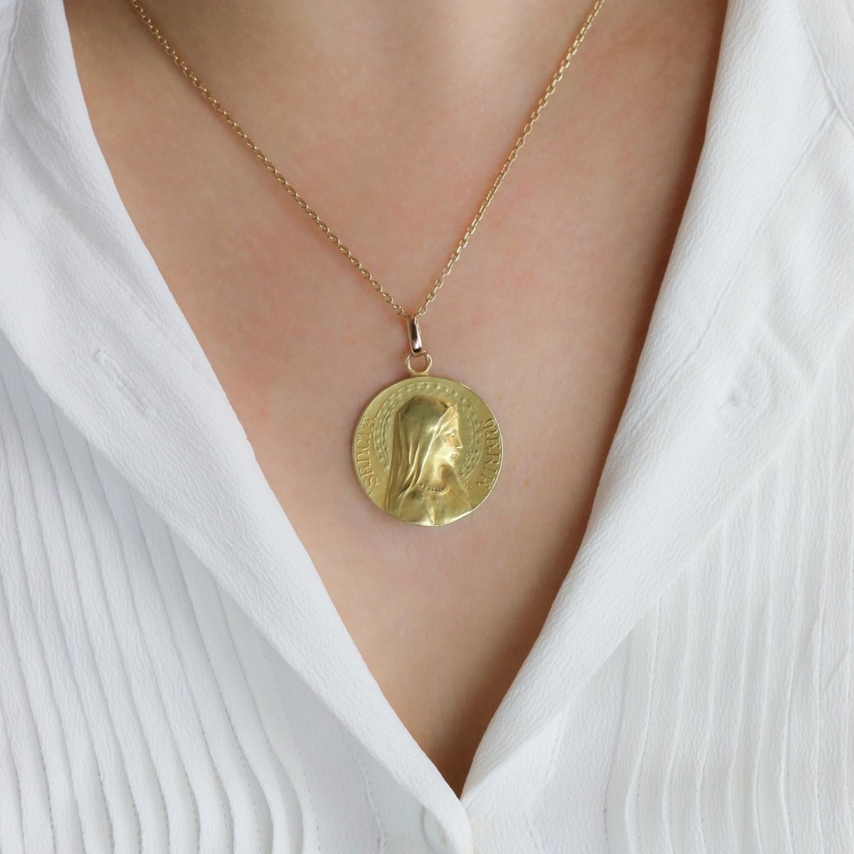DROPSY Médaille Art Nouveau Sancta Maria or jaune - Castafiore