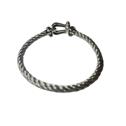 Bracelet FRED "Force 10" GM en or blanc et acier