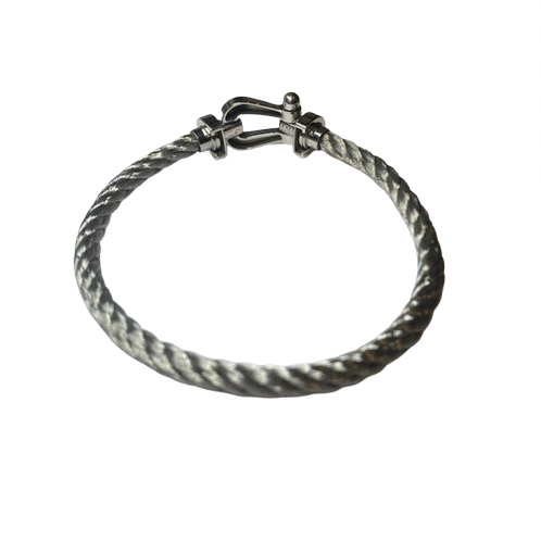 Bracelet FRED "Force 10" GM en or blanc et acier