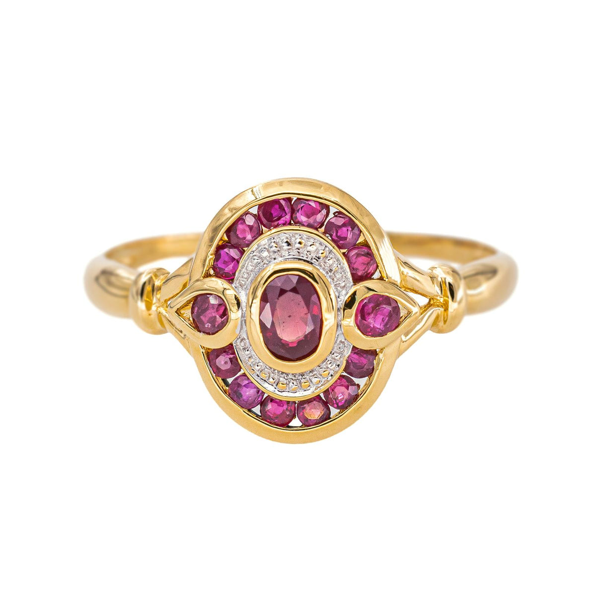 Bague Or jaune Rubis traité