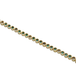 Bracelet Ligne en or jaune, émeraudes et diamants