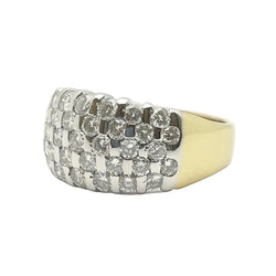 Bague Bandeau en or blanc, or jaune et diamants