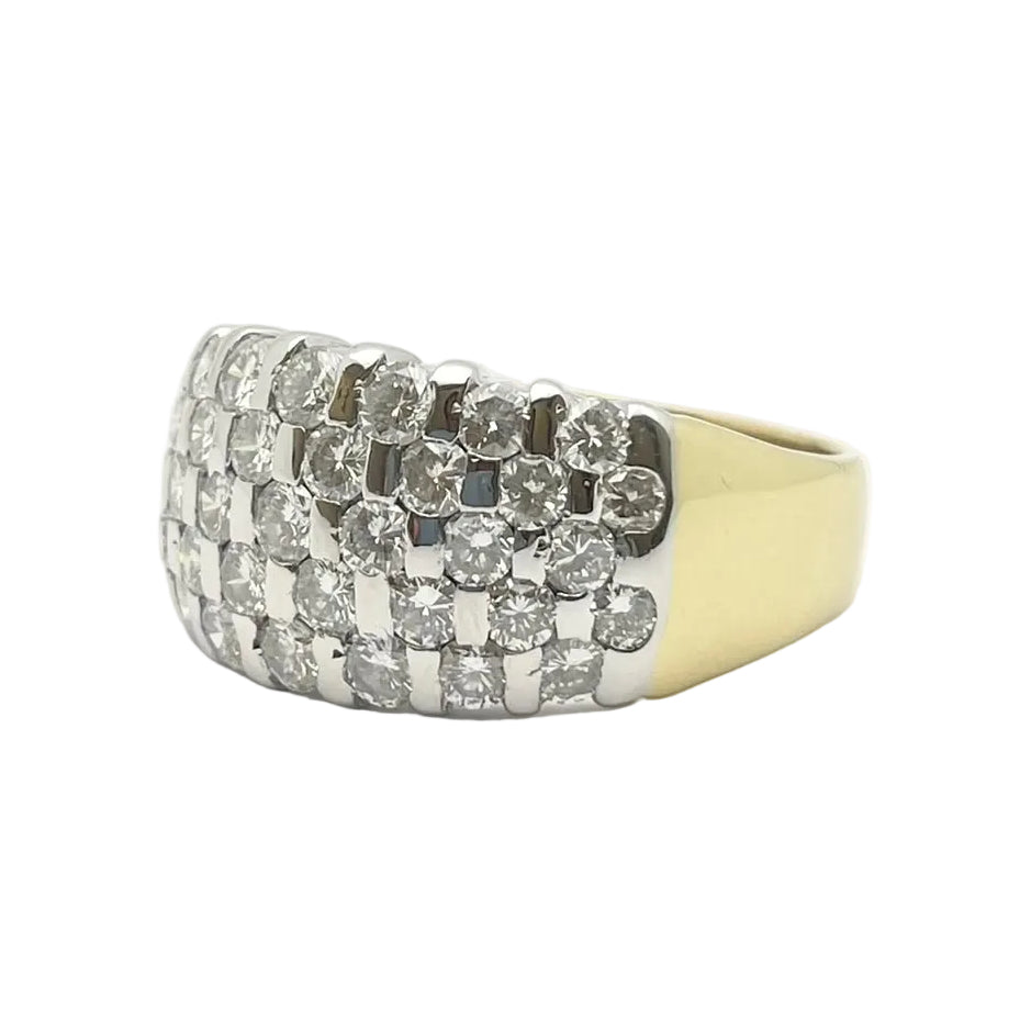 Bague Bandeau en or blanc, or jaune et diamants