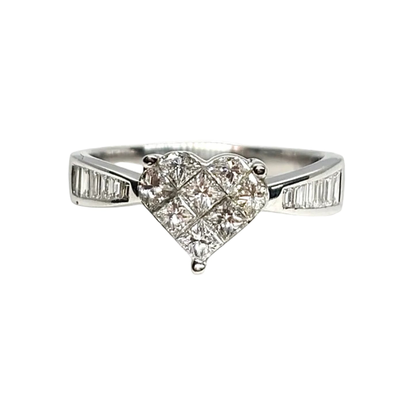 Bague Solitaire en or blanc et diamants