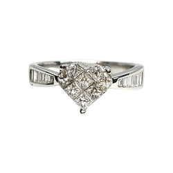 Bague Solitaire en or blanc et diamants
