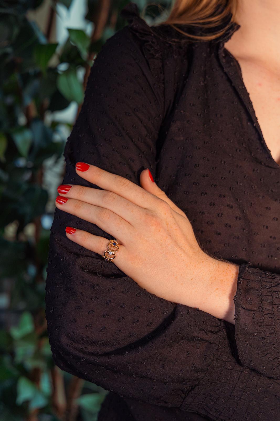Bague Bandeau Or rose Diamant
